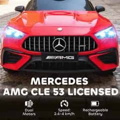 AIYAPLAY Licensed Mercedes AMG Kids Electric Car, 12V Ride On Car with Dual Motors, Remote Control for 3-6 Years, Red - 4