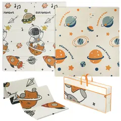 AIYAPLAY Space-Themed Baby Plat Mat Double Sided, Foldable, Water-Resistant for Outdoor/Indoor, 177 x 146 x 1.5cm - 1