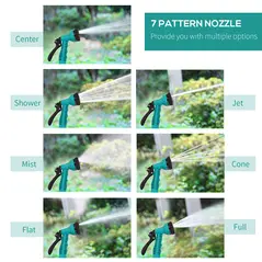 DURHAND 10m Garden Auto Hose Reel Wall Mounted Retractable 7 Patterns Spray Nozzle - 4