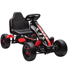 AIYAPLAY Pedal Go Kart for Kids Aged 3-6 Years, with Freewheel System, Brake, EVA Anti-Slip Wheels, Red - 1