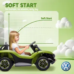AIYAPLAY Volkswagen Licensed Kids Electric Car with Remote Control for Ages 3-6 Years, Green - 6