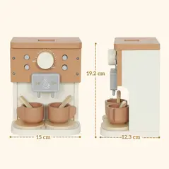 AIYAPLAY Kids Wooden Coffee Machine Toy, Pretend Play Kitchen Accessories Gift for Boys and Girls Ages 3+ - 3