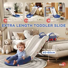 AIYAPLAY Kids Slide for Bed, Sofa, with Extended Length, Easy to assemble and Store, Blue - 4