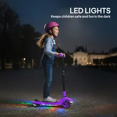 AIYAPLAY Three-Wheel Foldable Electric Scooter for Kids Aged 6-10 Years, Purple - 5