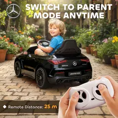 AIYAPLAY Licensed Mercedes AMG Kids Electric Car, 12V Ride On Car with Dual Motors, Remote Control for 3-6 Years, Black - 5