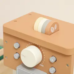 AIYAPLAY Kids Wooden Coffee Machine Toy, Pretend Play Kitchen Accessories Gift for Boys and Girls Ages 3+ - 8