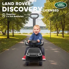AIYAPLAY Land Rover Discovery Licensed Baby Push Car, 2-in-1 Ride on Car with Push Handle and Safety Guardrail, Black - 5
