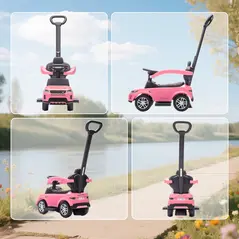 AIYAPLAY Land Rover Discovery Licensed Baby Push Car, 2-in-1 Ride on Car with Push Handle and Safety Guardrail, Pink - 8