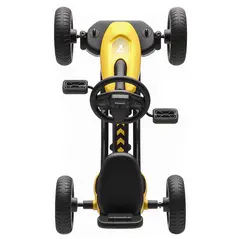 AIYAPLAY Pedal Go Kart for Kids 2-5 Years, with Silent EVA Wheels, Metal Frame, Yellow - 8
