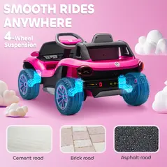 AIYAPLAY Volkswagen Licensed Kids Electric Car with Remote Control for Ages 3-6 Years, Pink - 7