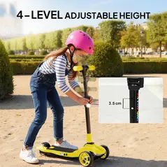 AIYAPLAY Three-Wheel Foldable Electric Scooter for Kids Aged 6-10 Years, Yellow - 6