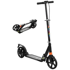 AIYAPLAY Kids Scooter with Four-Level Adjustable Handlebar, Dual Brake System, 200mm Wheels, ABEC-7 Bearings, Black - 1