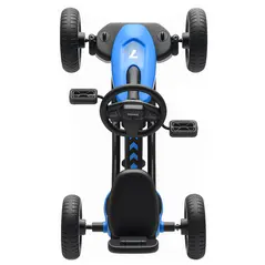 AIYAPLAY Pedal Go Kart for Kids 2-5 Years, with Silent EVA Wheels, Metal Frame, Blue - 8