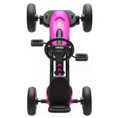 AIYAPLAY Pedal Go Kart for Kids 2-5 Years, with Silent EVA Wheels, Metal Frame, Pink - 8