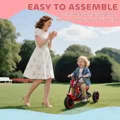 AIYAPLAY Kids Tricycle Baby Trike, Kids Trike with Pedal, 3 Wheel Toddler Balance Bike for Indoor Outdoor Use, Red - 7