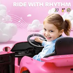 AIYAPLAY Licensed RUF CTR 2017-Yellowbird Electric Car for Kids, with Remote Control, Soft Start, MP3 Player, LED Lights, Pink - 8