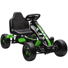 AIYAPLAY Pedal Go Kart for Kids Aged 3-6 Years, with Freewheel System, Brake, EVA Anti-Slip Wheels, Green - 1