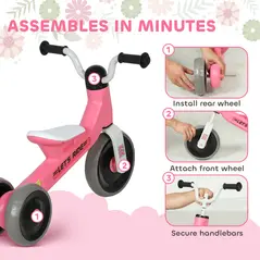 AIYAPLAY Toddler Balance Bike with No Pedal, 3 Silence Wheels for 12-36 Months Boys and Girls, Indoor Outdoor, Pink - 8