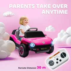 AIYAPLAY Volkswagen Licensed Kids Electric Car with Remote Control for Ages 3-6 Years, Pink - 5