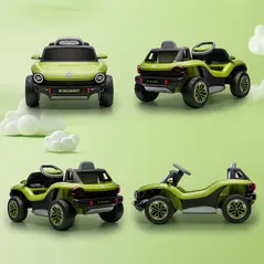 AIYAPLAY Volkswagen Licensed Kids Electric Car with Remote Control for Ages 3-6 Years, Green - 9