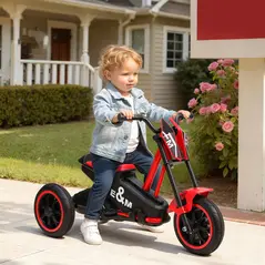 AIYAPLAY Kids Tricycle Baby Trike, Kids Trike with Pedal, 3 Wheel Toddler Balance Bike for Indoor Outdoor Use, Red - 2