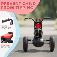 AIYAPLAY Kids Tricycle Baby Trike, Kids Trike with Pedal, 3 Wheel Toddler Balance Bike for Indoor Outdoor Use, Red - 6