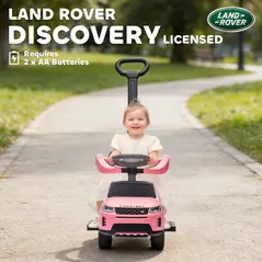AIYAPLAY Land Rover Discovery Licensed Baby Push Car, 2-in-1 Ride on Car with Push Handle and Safety Guardrail, Pink - 5