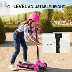 AIYAPLAY Three-Wheel Foldable Electric Scooter for Kids Aged 6-10 Years, Pink - 6