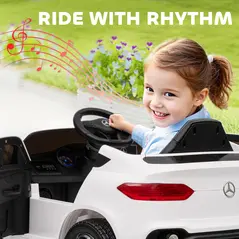 AIYAPLAY Mercedes-Benz GLC Licensed Kids Ride on Car with Remote Control, Soft Start, MP3, LED Headlights, White - 7