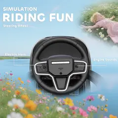 AIYAPLAY Land Rover Discovery Licensed Baby Push Car, 2-in-1 Ride on Car with Push Handle and Safety Guardrail, Black - 7