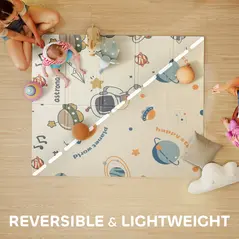 AIYAPLAY Space-Themed Baby Plat Mat Double Sided, Foldable, Water-Resistant for Outdoor/Indoor, 177 x 146 x 1.5cm - 4