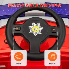 AIYAPLAY Ride On Fire Truck, 12V Kids Electric Car with Siren, Flashing Lights, Firefighting Tools, Music, Horn, Slow Start, Red - 8