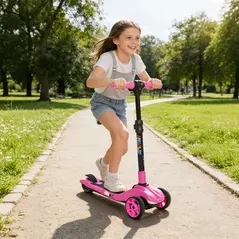 AIYAPLAY Three-Wheel Foldable Electric Scooter for Kids Aged 6-10 Years, Pink - 2