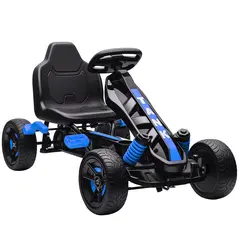 AIYAPLAY Pedal Go Kart for Kids Aged 3-6 Years, with Freewheel System, Brake, EVA Anti-Slip Wheels, Blue - 1