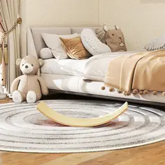 AIYAPLAY Wooden Balance Board for Kids, Wobble Board with Silent Felt for Sensory Play, Orange - 8