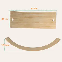 AIYAPLAY Kids Wooden Balance Board with Rope, Wooden Wobble Board with Felt for Sensory Play, for Toddler 3-6 Years Old - 3