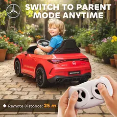 AIYAPLAY Licensed Mercedes AMG Kids Electric Car, 12V Ride On Car with Dual Motors, Remote Control for 3-6 Years, Red - 5