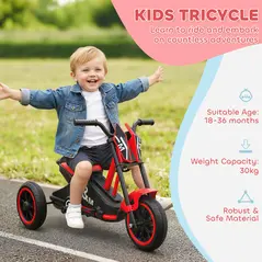 AIYAPLAY Kids Tricycle Baby Trike, Kids Trike with Pedal, 3 Wheel Toddler Balance Bike for Indoor Outdoor Use, Red - 4