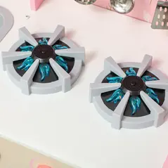 AIYAPLAY Play Kitchen, Kids Kitchen Set with Lights and Sounds, Double Stoves, Ice Maker, Chalkboard for 3+ Years, Pink - 8