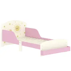 AIYAPLAY Toddler Bed with Storage, Guardrails, Sun Design, for Ages 3-8 Years, Fits 140 x 70cm Mattress, - 1