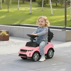 AIYAPLAY Land Rover Discovery Licensed Baby Push Car, 2-in-1 Ride on Car with Push Handle and Safety Guardrail, Pink - 9