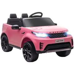 AIYAPLAY Land Rover Discovery Licensed 12V Kids Electric Car with Remote, 4 Wheel Suspension, Slow Start, Lights, Music, Pink - 1
