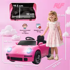 AIYAPLAY Licensed RUF CTR 2017-Yellowbird Electric Car for Kids, with Remote Control, Soft Start, MP3 Player, LED Lights, Pink - 3