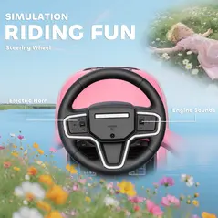 AIYAPLAY Land Rover Discovery Licensed Baby Push Car, 2-in-1 Ride on Car with Push Handle and Safety Guardrail, Pink - 7