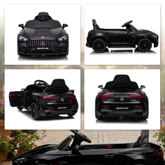 AIYAPLAY Licensed Mercedes AMG Kids Electric Car, 12V Ride On Car with Dual Motors, Remote Control for 3-6 Years, Black - 9
