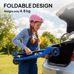 AIYAPLAY Three-Wheel Foldable Electric Scooter for Kids Aged 6-10 Years, Blue - 9