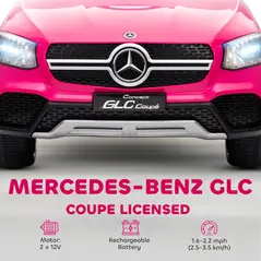 AIYAPLAY Mercedes-Benz GLC Licensed Kids Ride on Car with Remote Control, Soft Start, MP3, LED Headlights, Pink - 4