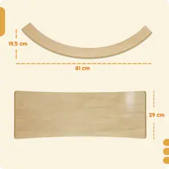 AIYAPLAY Wooden Balance Board for Kids, Wobble Board with Silent Felt for Sensory Play, Blue - 3