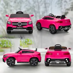 AIYAPLAY Mercedes-Benz GLC Licensed Kids Ride on Car with Remote Control, Soft Start, MP3, LED Headlights, Pink - 9