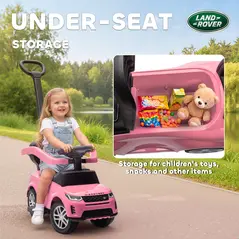 AIYAPLAY Land Rover Discovery Licensed Baby Push Car, 2-in-1 Ride on Car with Push Handle and Safety Guardrail, Pink - 6